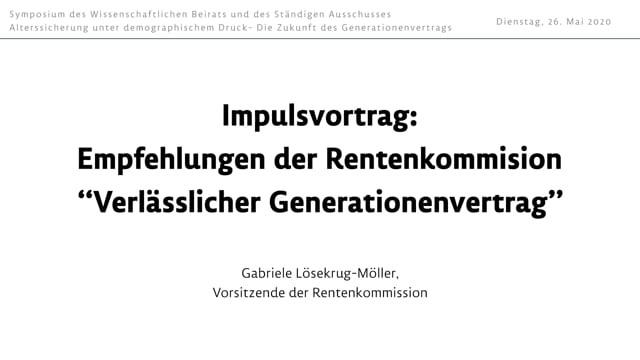 Gabriele Lösekrug-Möller, Vorsitzende der Rentenkommission; Impulsvortrag