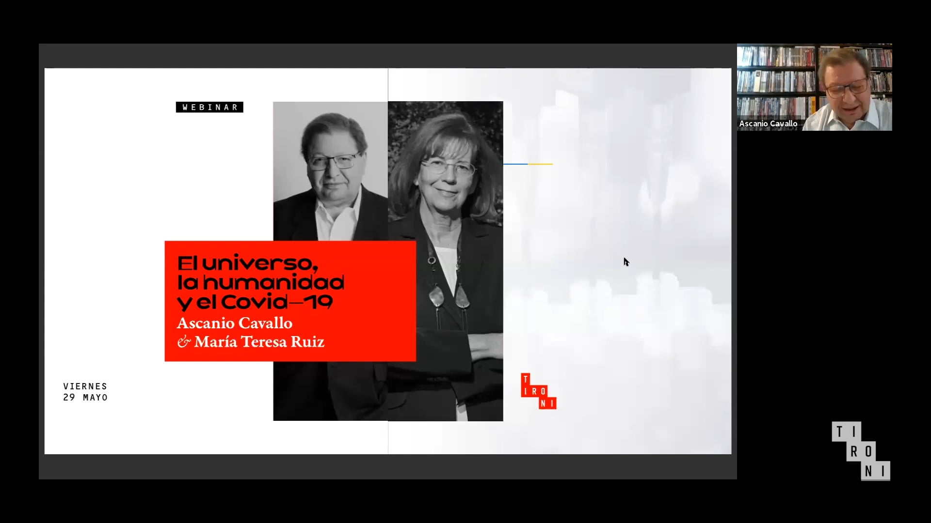 Webinar | María Teresa Ruíz y Ascanio Cavallo | El universo, la humanidad y  el covid19