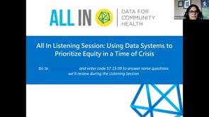 All In Listening Session: Using Data Systems to Prioritize Equity in a Time of Crisis