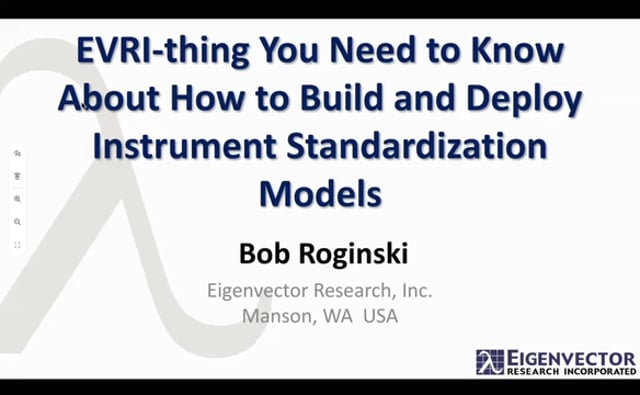 EVRI-thing You Need to Know About How to Build and Deploy Instrument Standardization Models