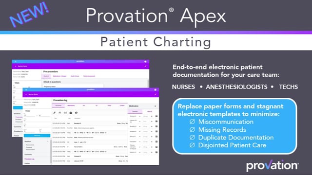 Provation Apex Patient Charting webinar