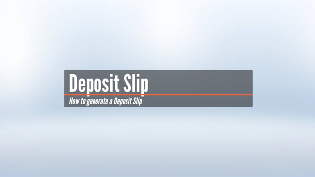 Deposit Slip