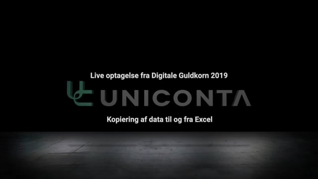 Kopiering af data mellem Uniconta og Excel.
