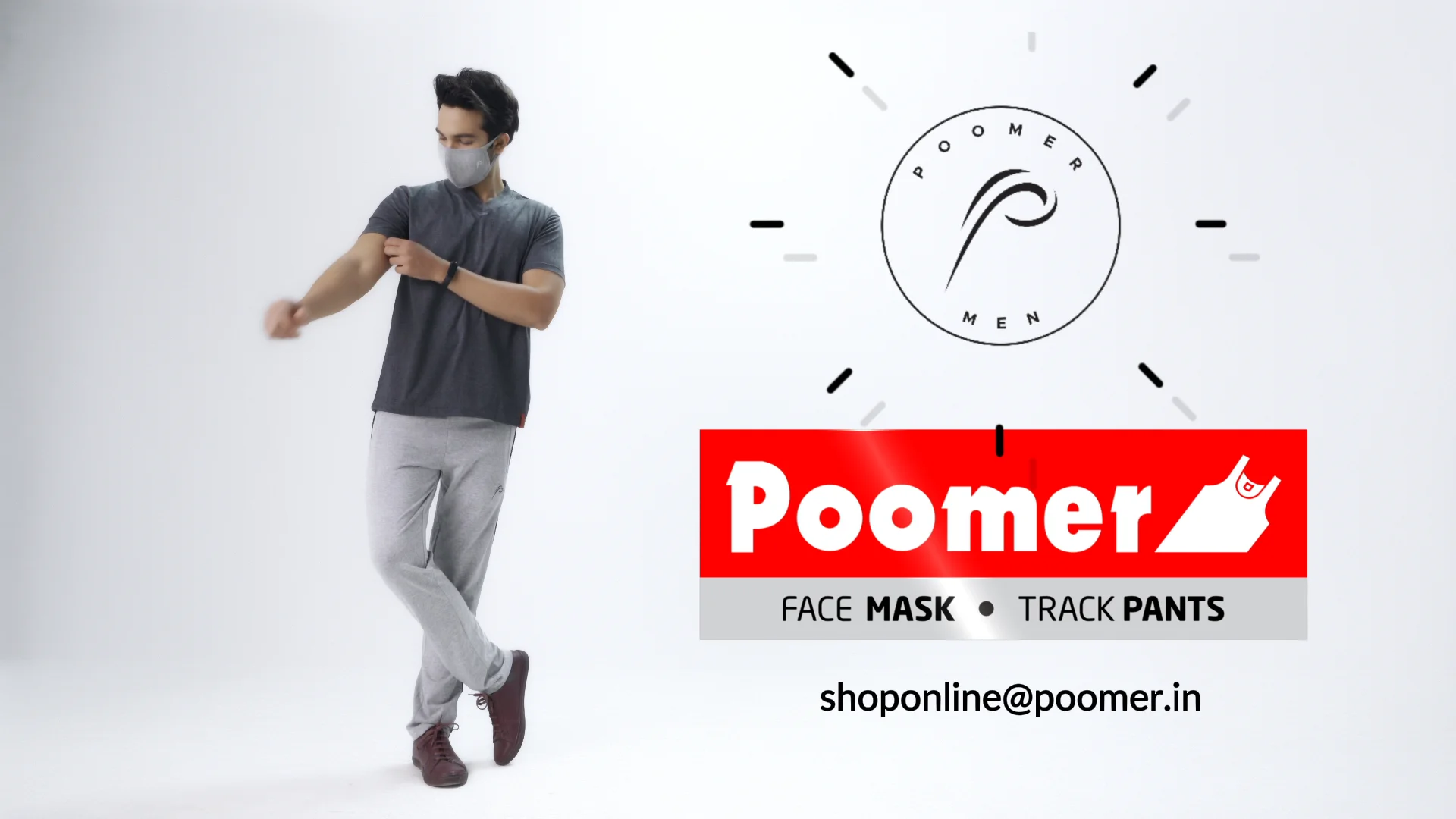 Poomer face mask and track pants ad by PENWORKS AD AGENCY 