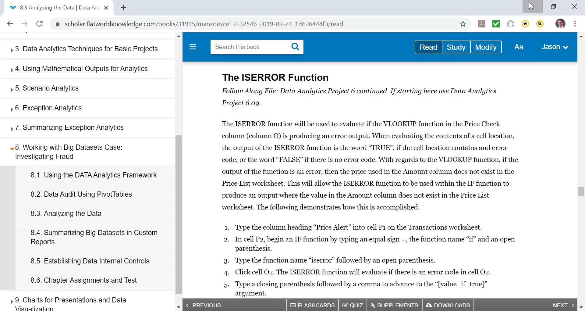 Acis 1504 chap 8 iserror function