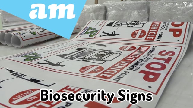 Maker Video: Biosecurity Area Control Sign Decals Printing on Large Format Print and Cut on Vinyl Cutter