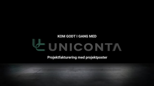 Uniconta Projektfakturering med projektposter