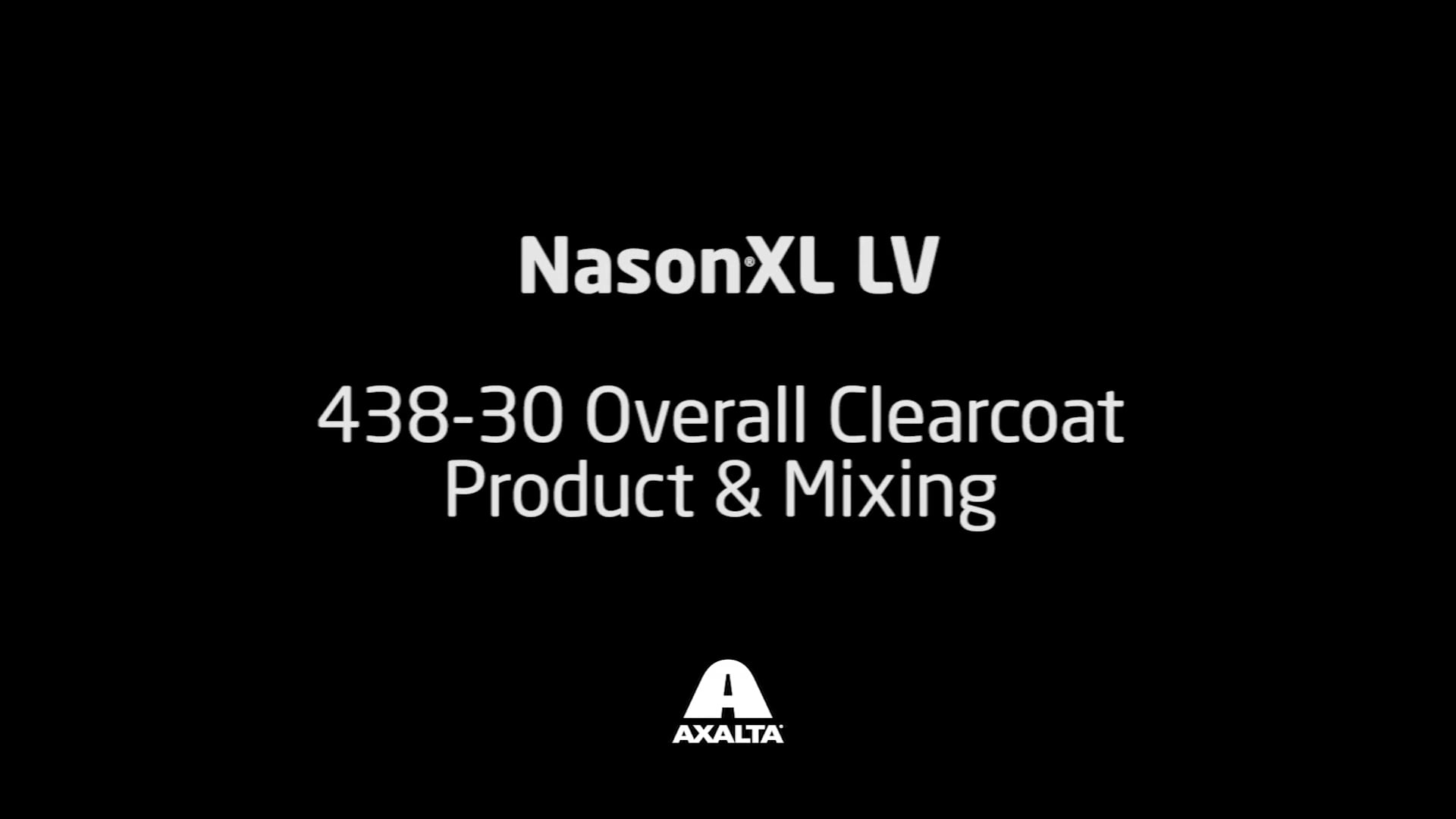 Nason®XL LV 43830 Overall Clearcoat Mixing on Vimeo