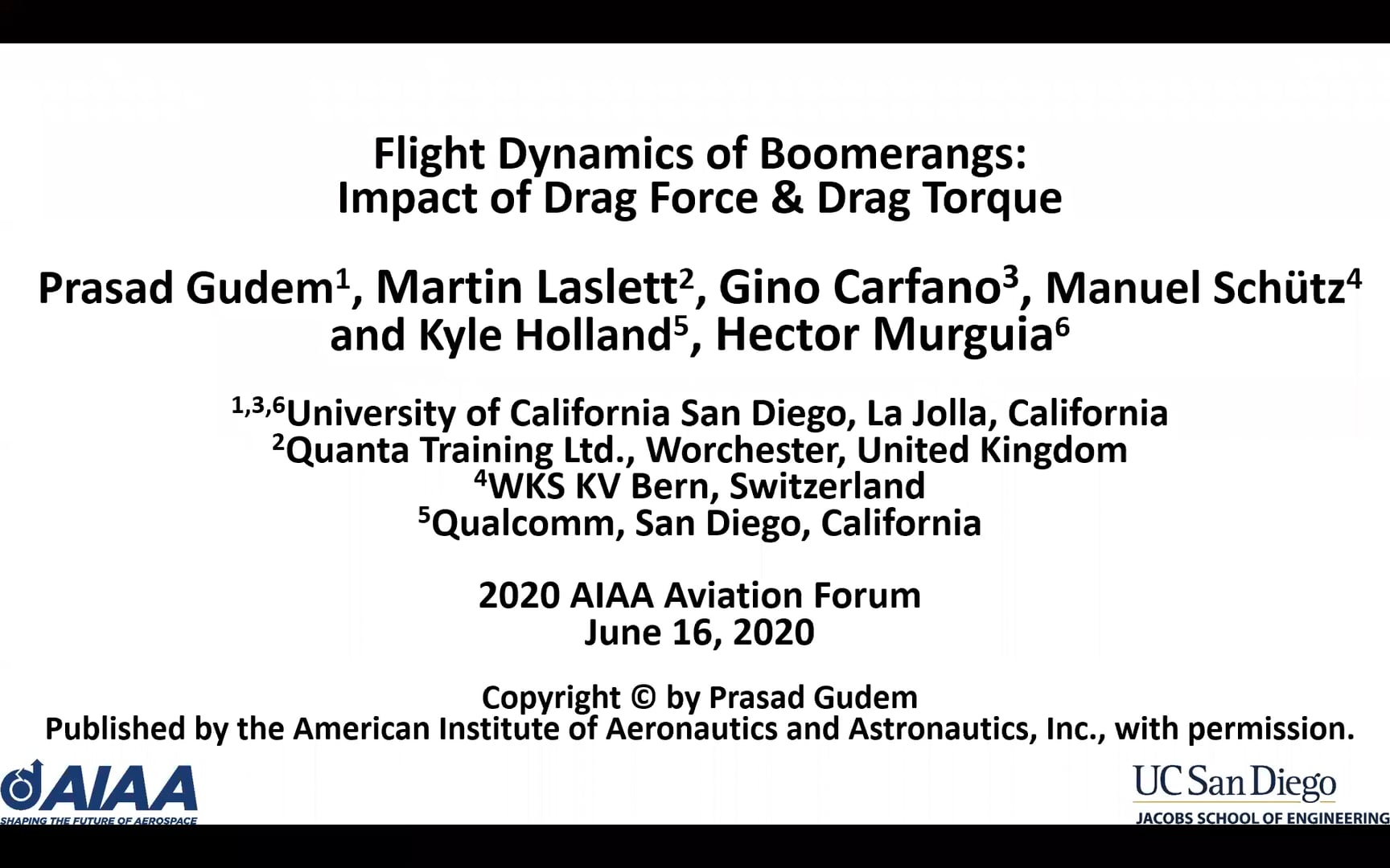 Boomerang Videos from Flight Dynamics of Boomerangs
