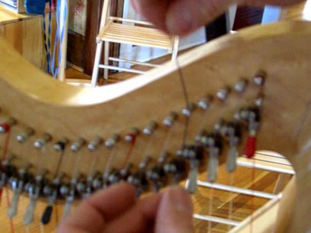 Locking a Harp String on the Tuning Pin