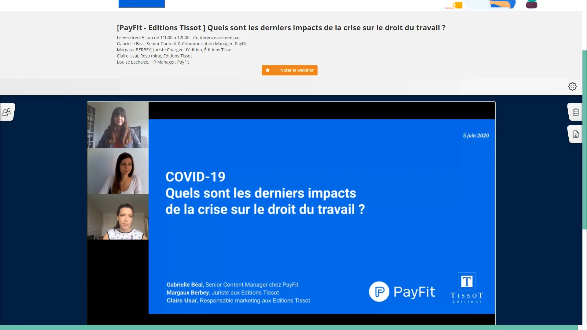 Replay webinaire Payfit ditions Tissot Quels sont les derniers impacts de la crise sur le droit du travail