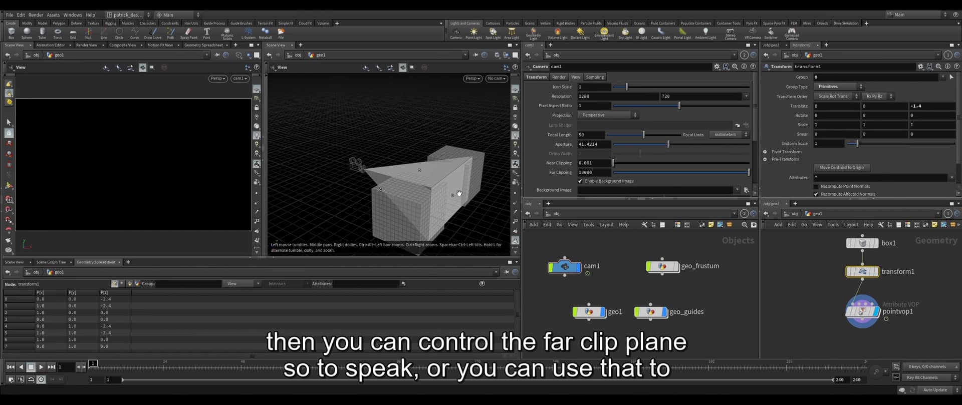 Creating a Camera Frustum in Houdini on Vimeo