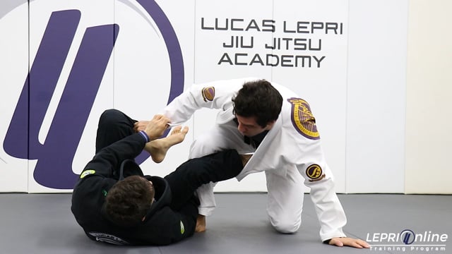 Lapel Control Sweep Counter with Deep Half Guard to Back Take