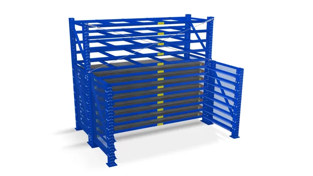 Galvanized Metal Bin Rolling Storage Rack