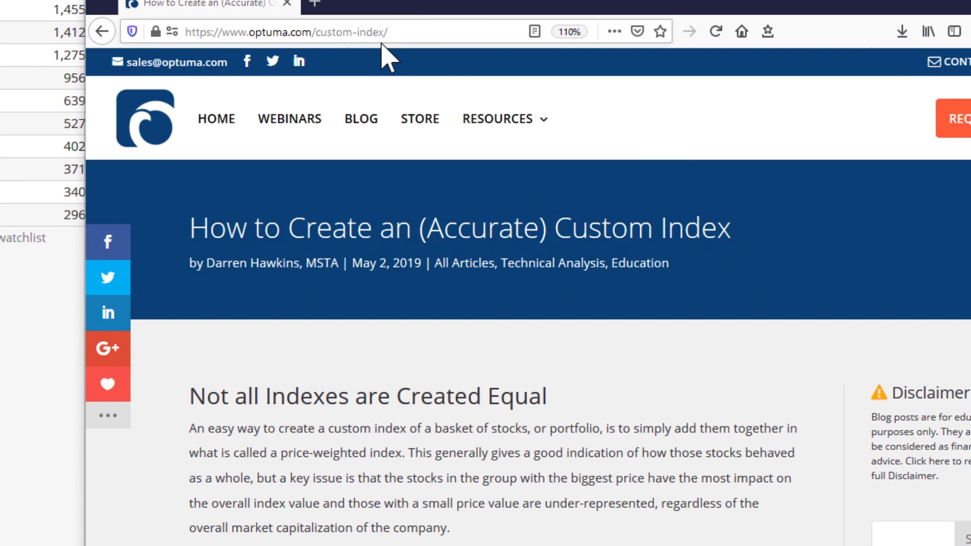 How to Create an Equal-Weighted Custom Index