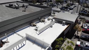 Aerial shots of Retail Center Roofing Project
