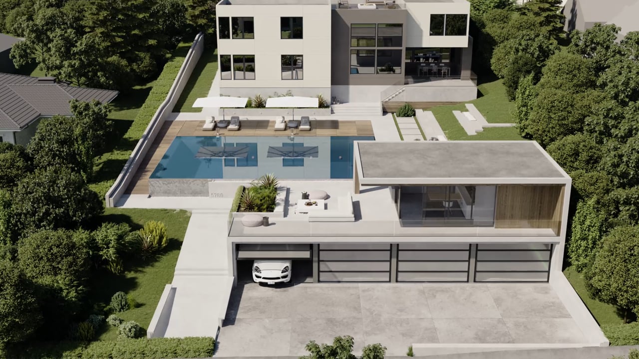 Modern Home, Kirkland WA — Private Client. Single-family home flythrough animation across exterior and interior living spaces.