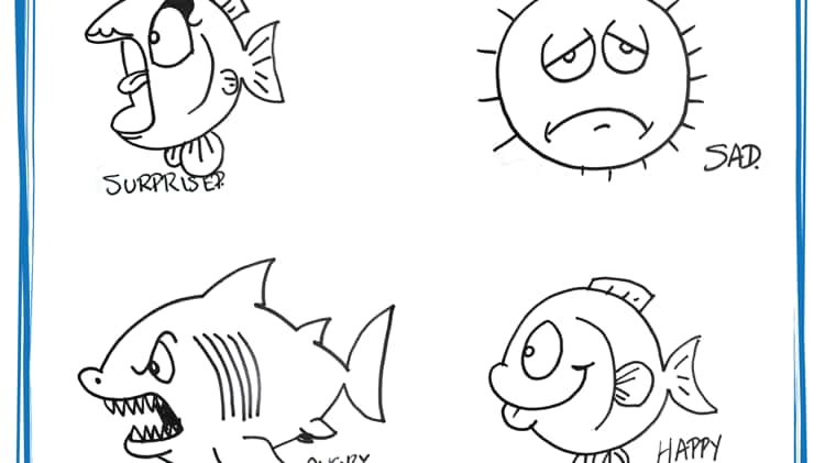 How to Draw a Fish Easy Step By Step - Made with HAPPY