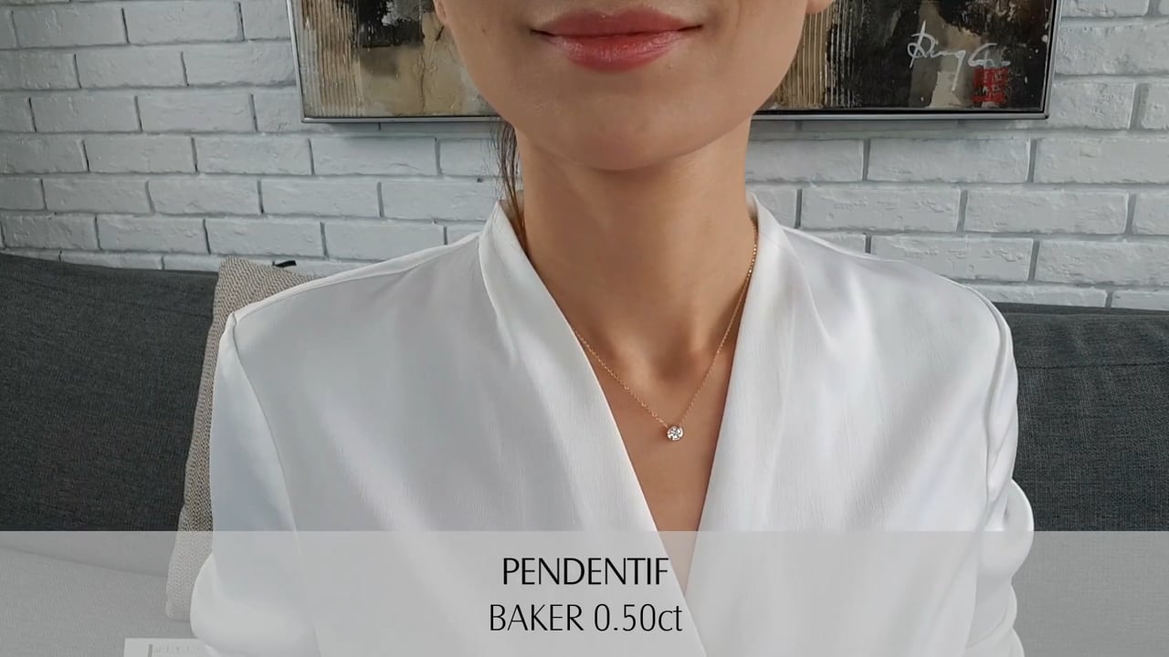 Pendentif Baker 0.50ct - Or Jaune, Diamant | Gemperles