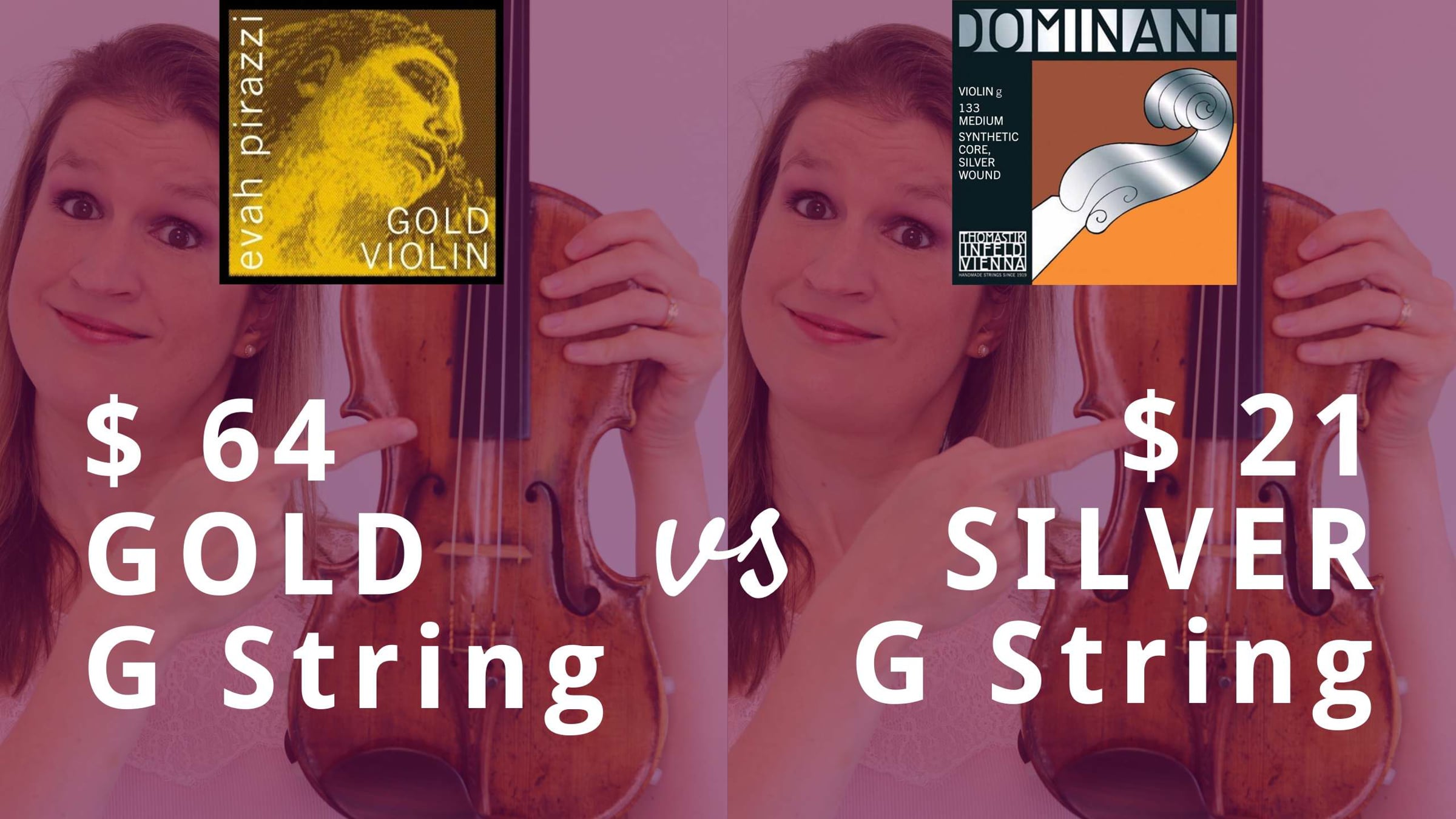 Silver vs Gold Violin G String: Can you hear the difference? | Videos ...