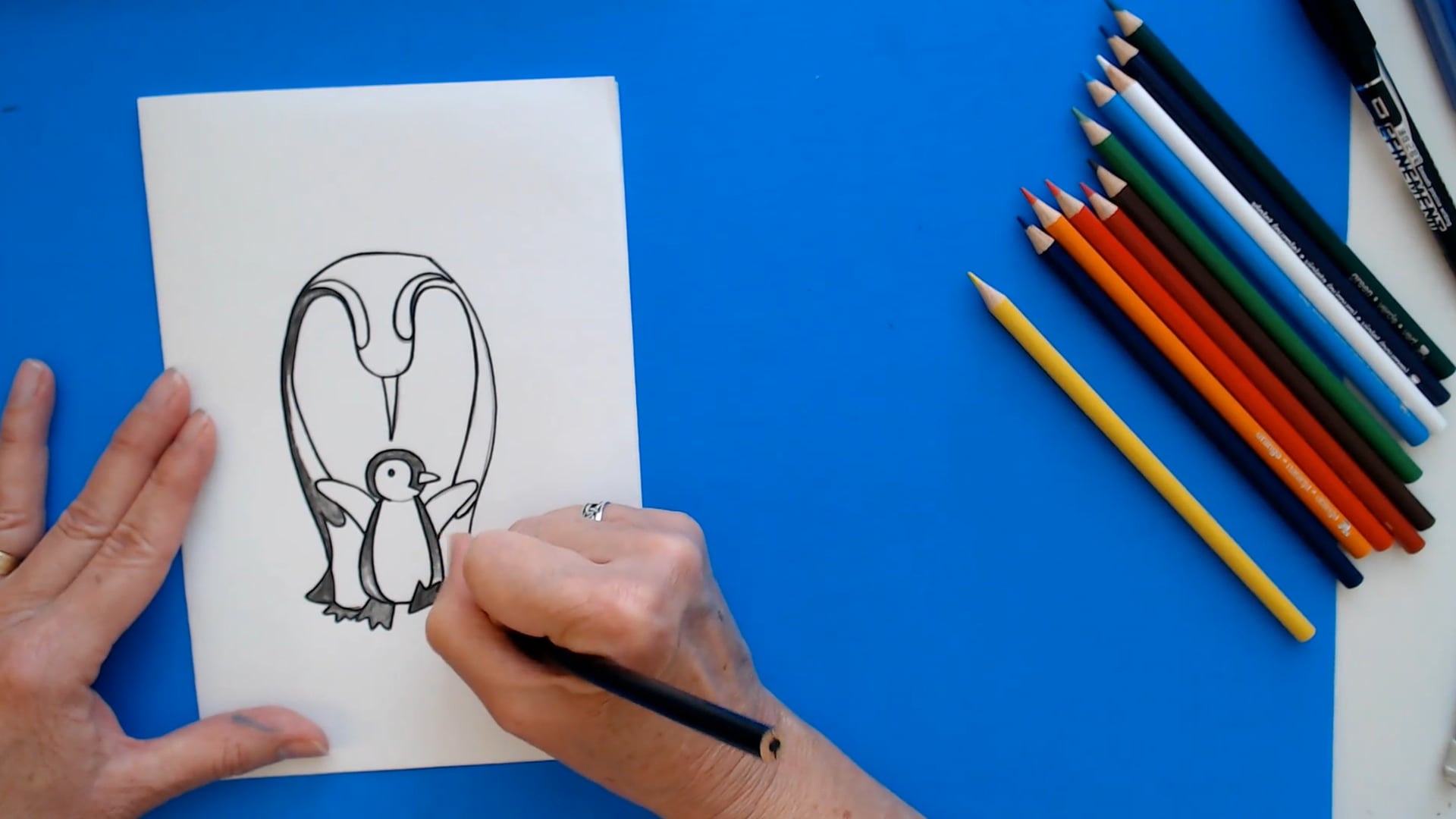 Penguin Father's Day card Art Lesson