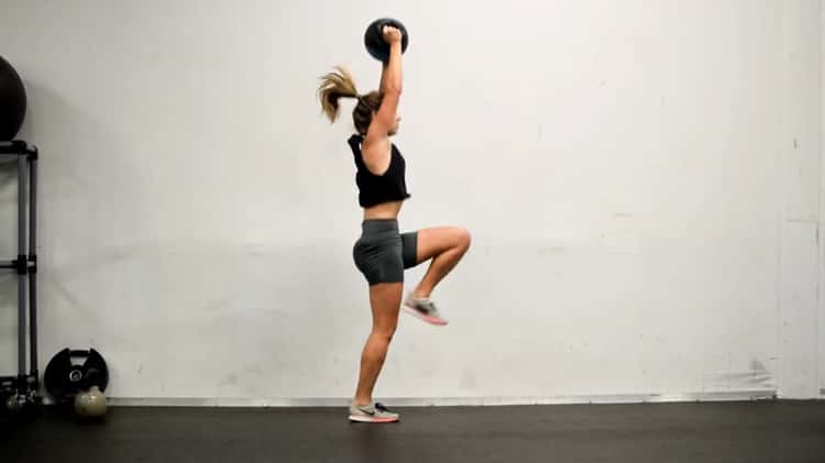 High knees with discount kettlebell