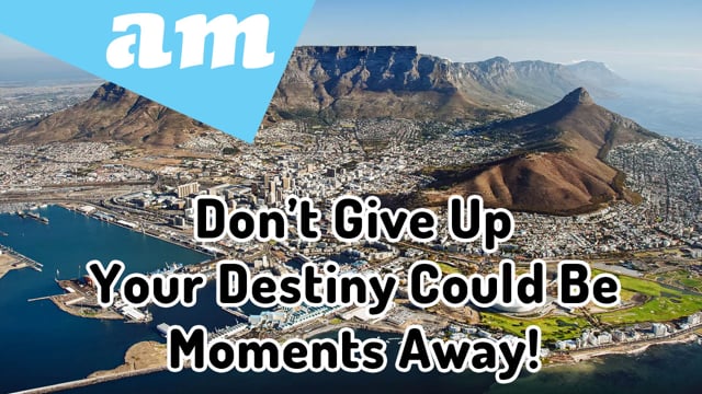 #MotivationalVideo Don’t Give Up. Your Destiny Could Be Moments Away!