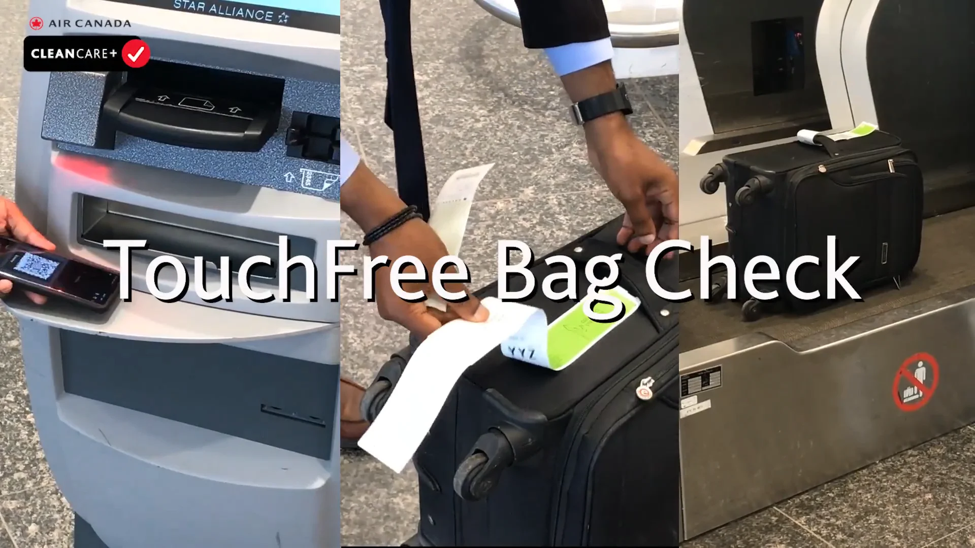 Air Canada CleanCare TouchFree Bag Check