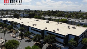 Aerial shots of Commercial Building Roofing Project