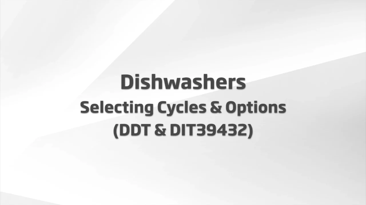 Beko Customer Care Videos Dishwashers Selecting Cycles & Options