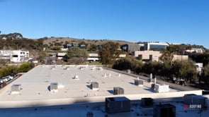 Aerial shots of Commercial Building Roofing Project