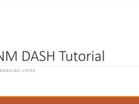 NM DASH Tutorial: Managing Users