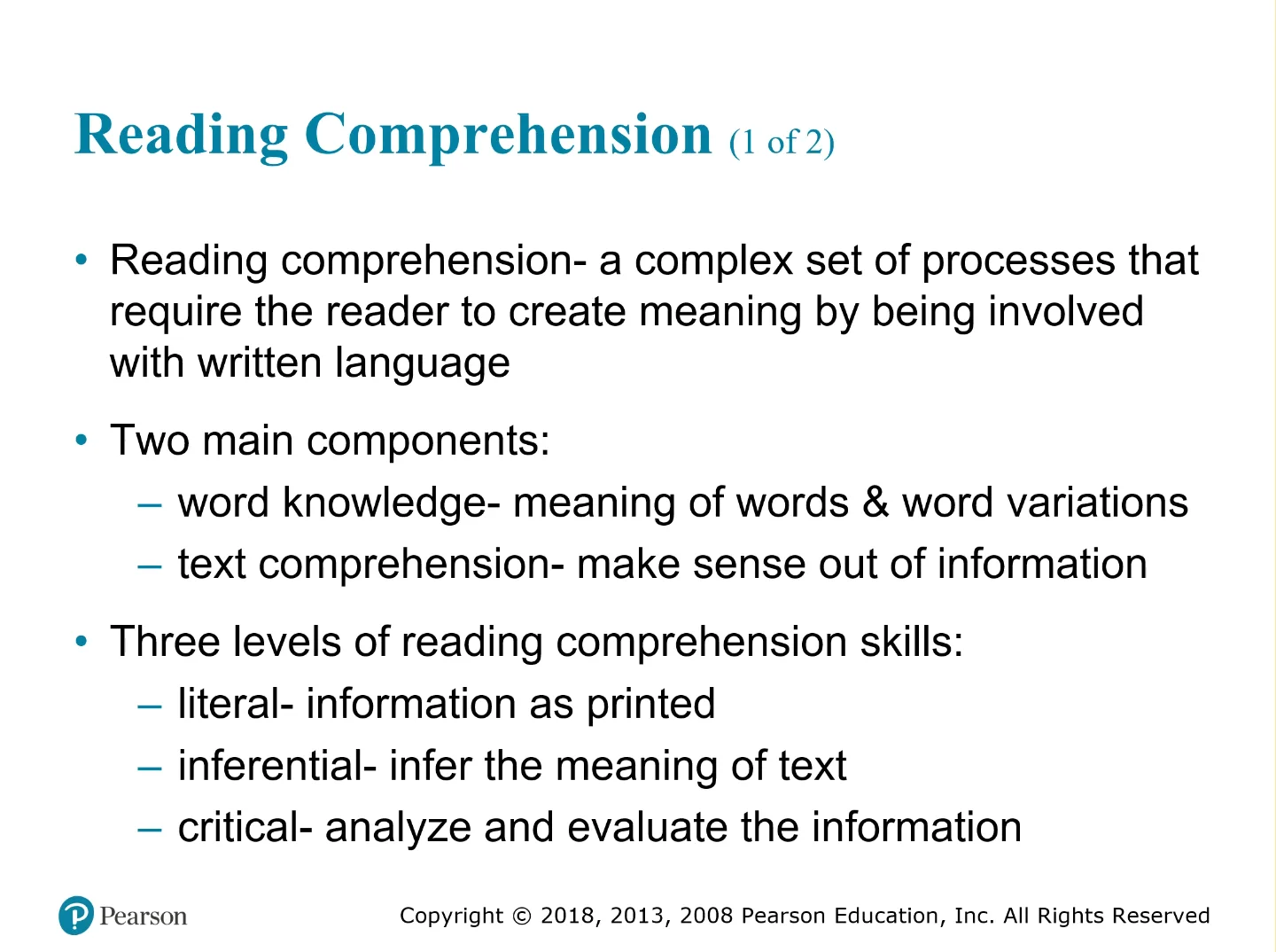 SPED 6330 Chapter 7 Reading Comprehension on Vimeo