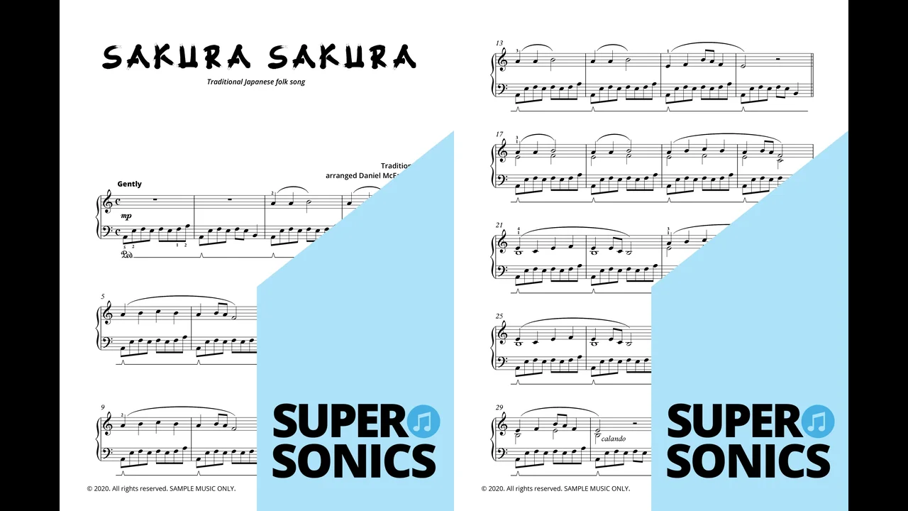 Sakura Sakura (Early Intermediate - Grade 2) - Supersonics Piano