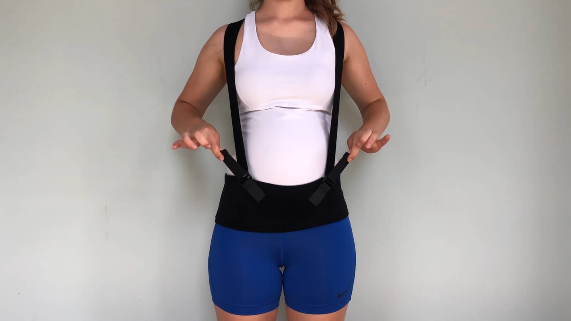 Adjustable Shoulder Straps with Babybellyband Maternity Support belt on