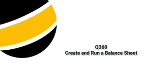 Create a Balance Sheet