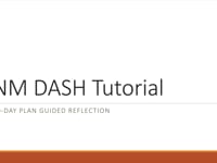NM DASH Tutorial: 90-Day Plan Guided Reflection