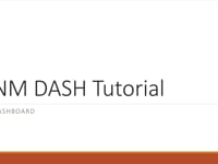 NM DASH Tutorial: Dashboard