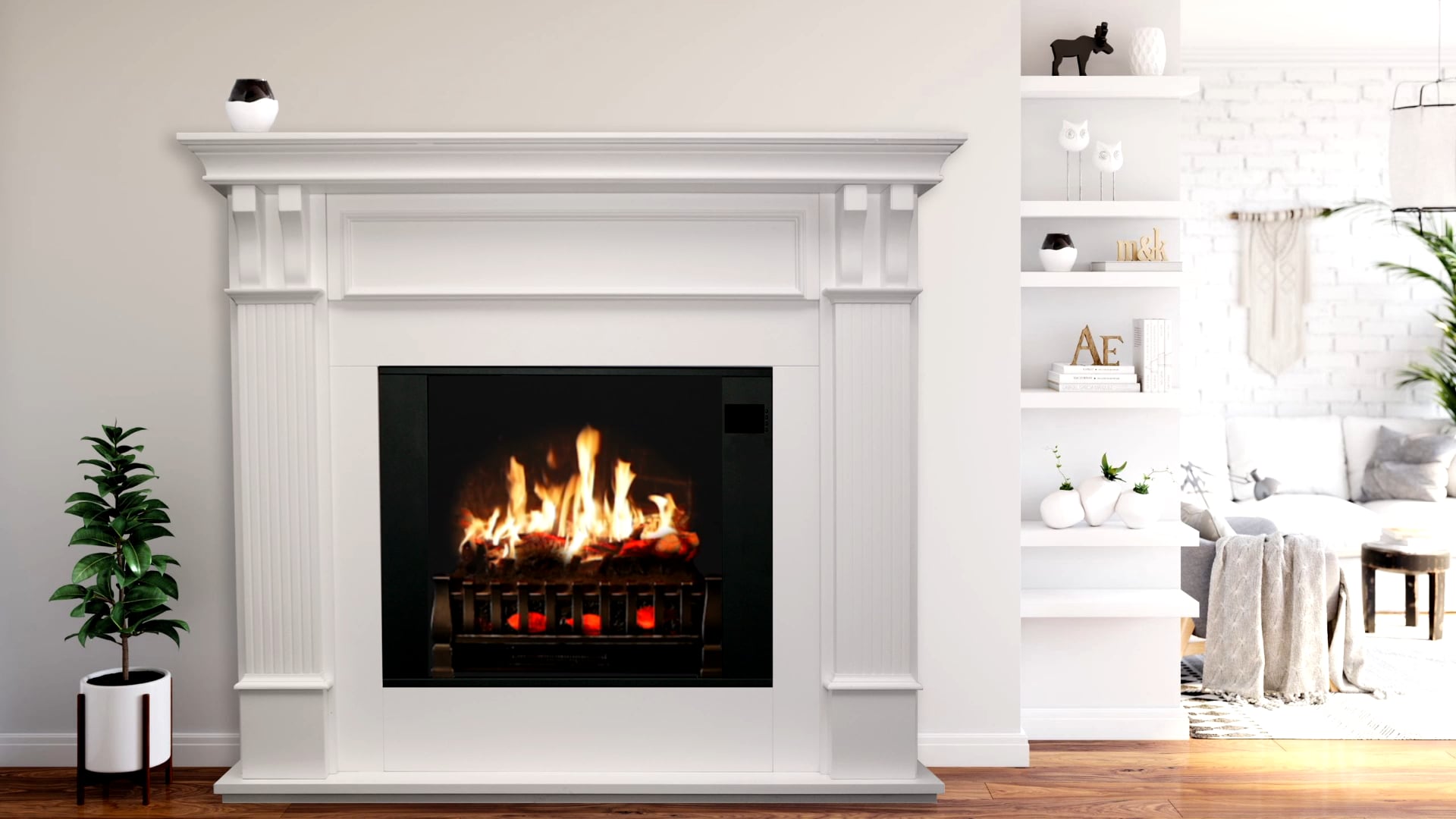 MagikFlame Electric Fireplace Realistic Flame Demonstration Phoenix