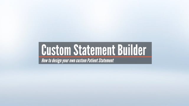 Custom Statement Builder - Designing a Statement