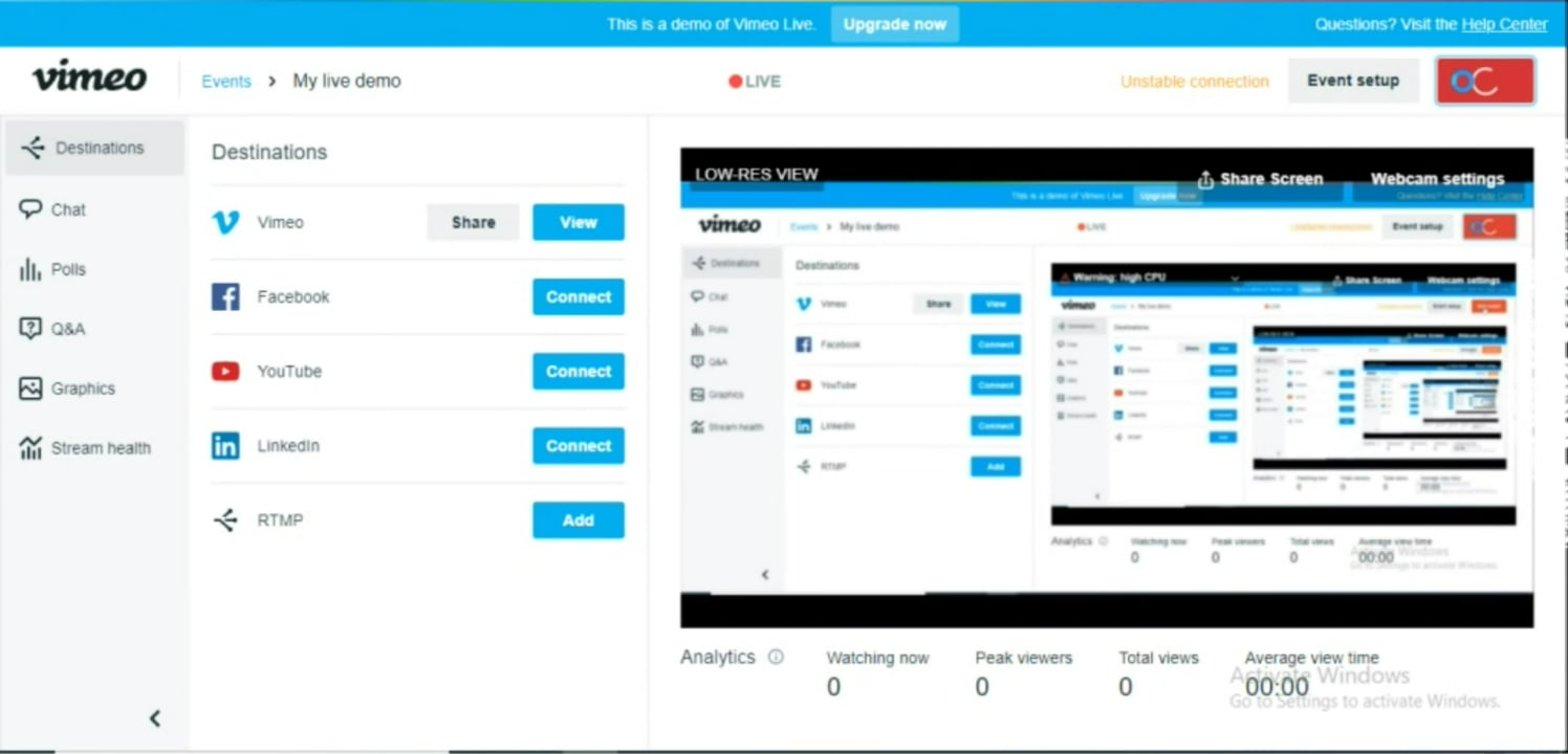 My live demo on Vimeo