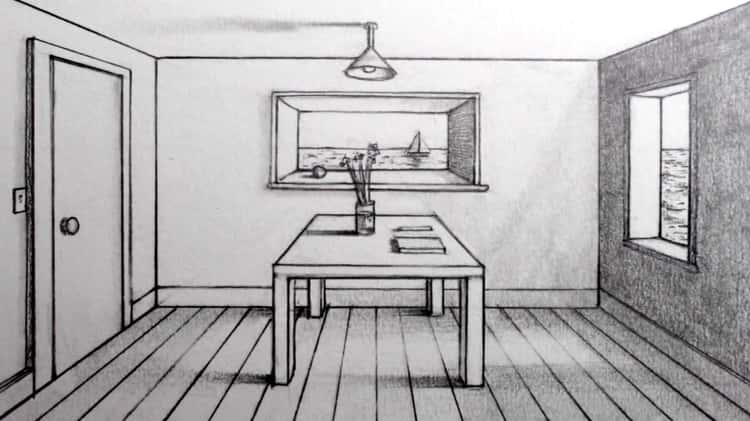 1 point perspective drawing