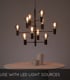Video Leanne Modern Pendant Light - Ø 65cm - 10xE27 - Black