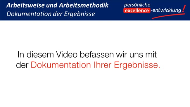 Dokumentation der Ergebnisse