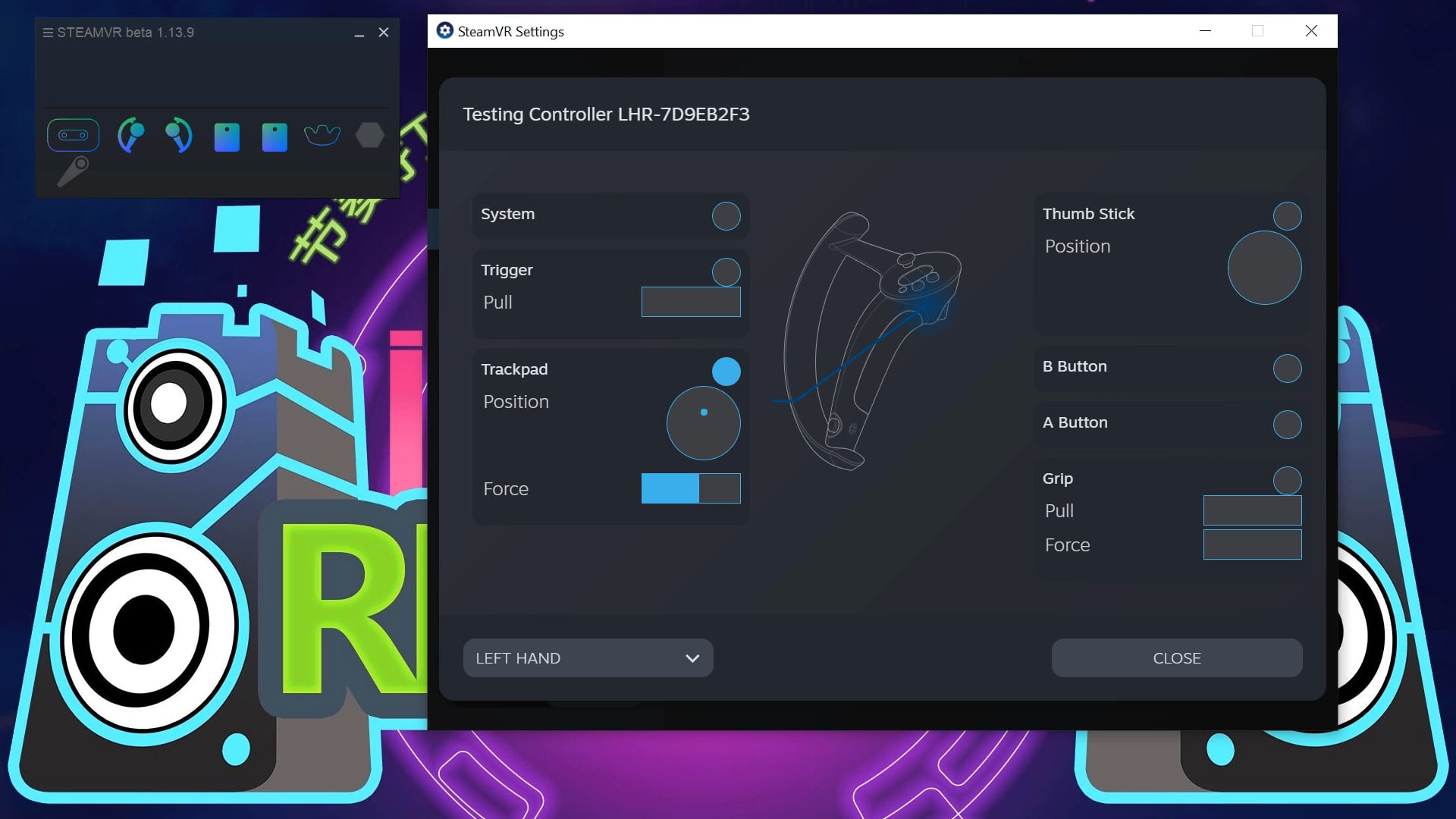SteamVR経由でコントローラーをテストする：プレイヤーの一人のために