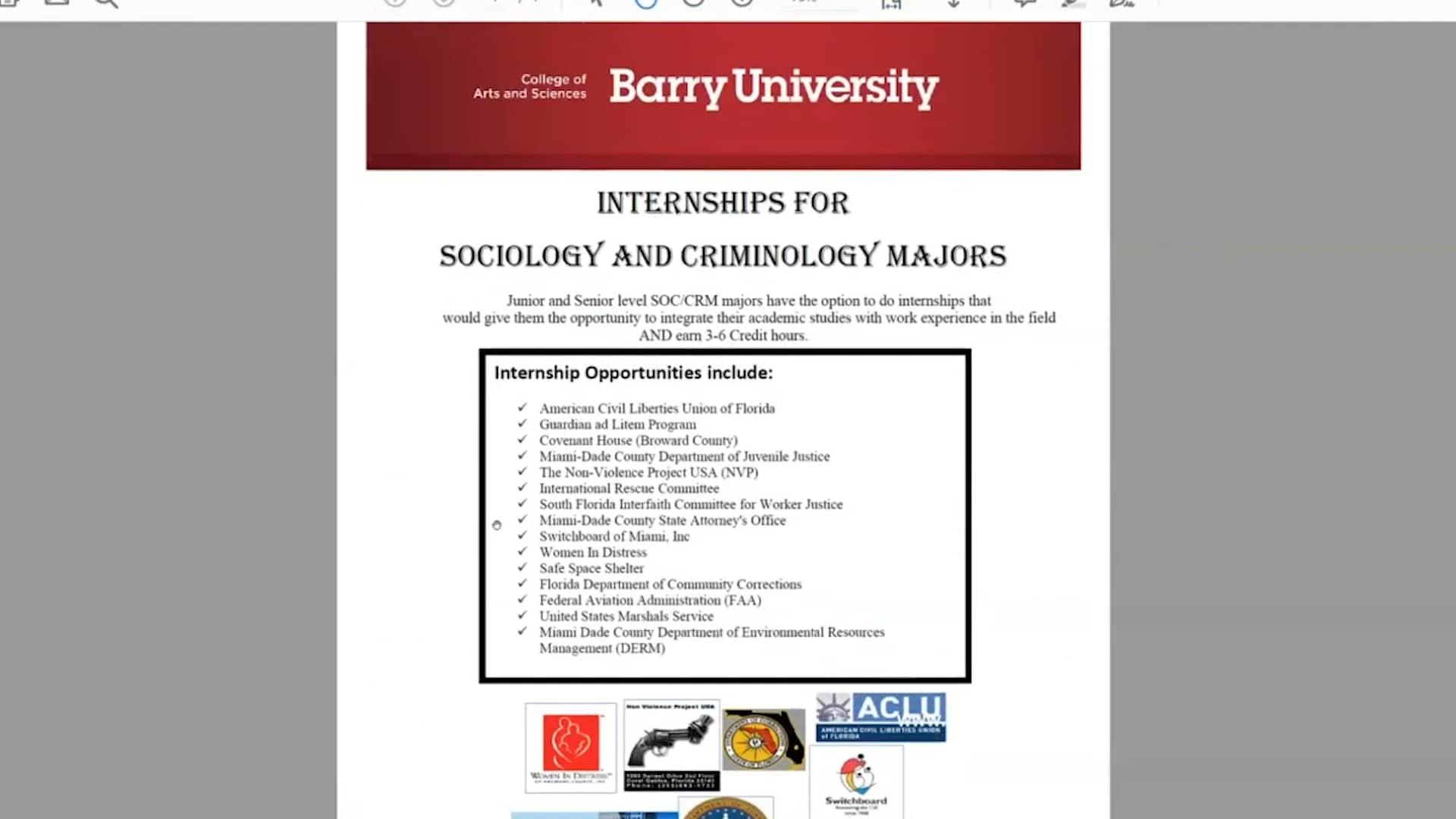 Criminology Internships Summer 2025