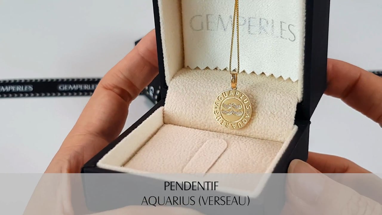 Ciondolo Aquarius (Verseau) - Oro giallo & Diamanti | Gemperles