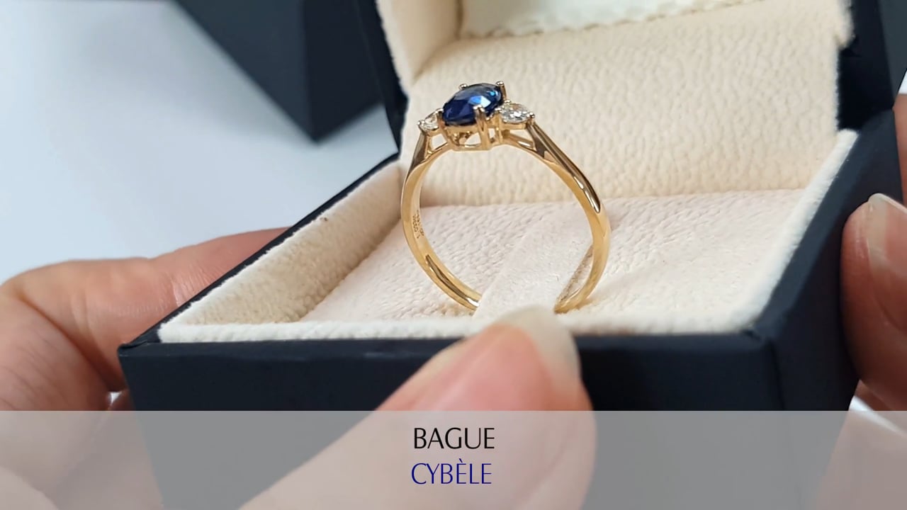 Anello Cybèle - Oro Giallo, Zaffiro & Diamanti | Gemperles