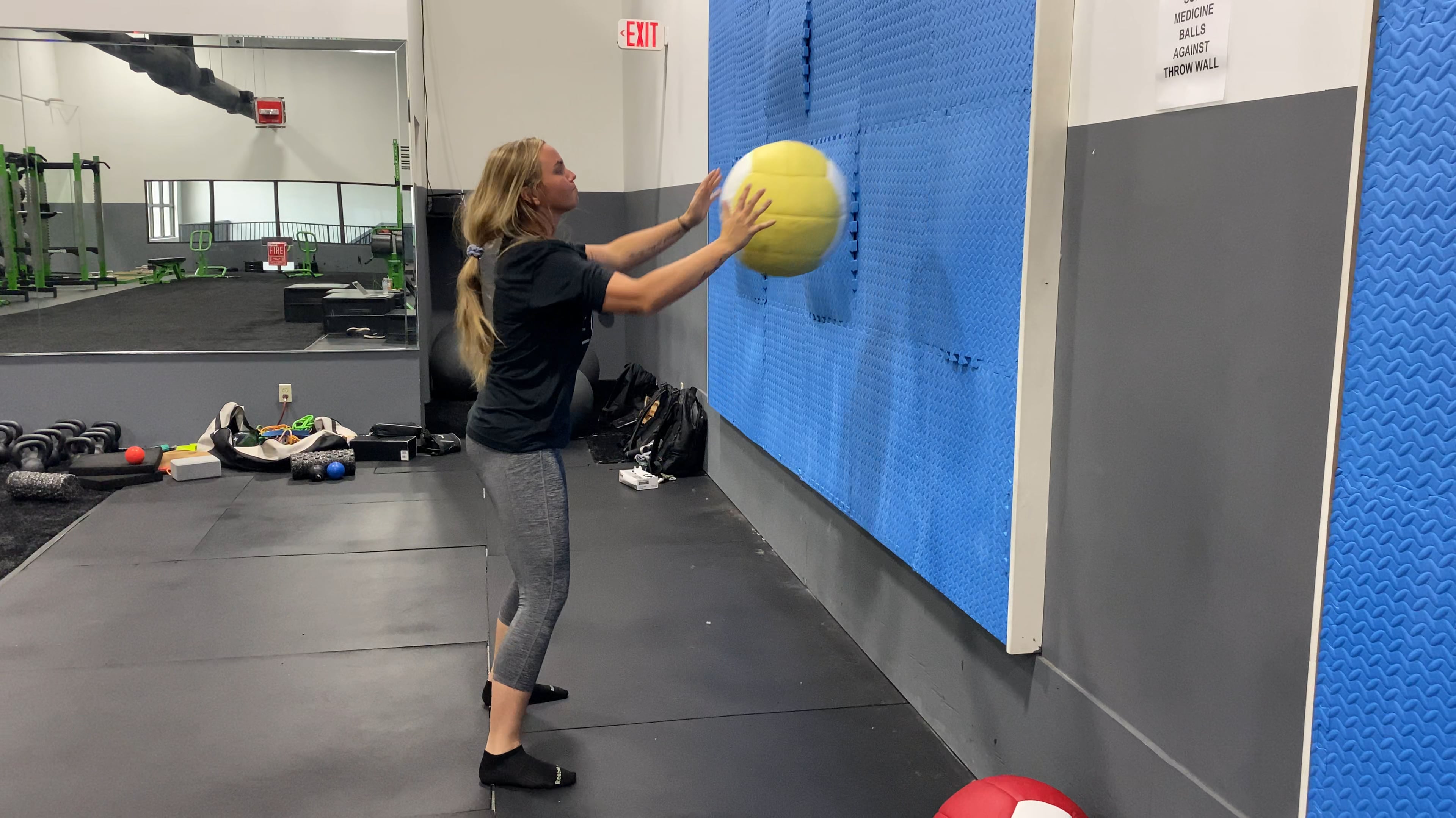 Softball Strength Medicine Ball Squat to Chest Pass Wasserman