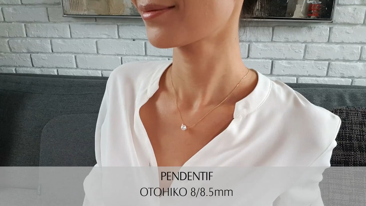 Ciondolo Otohiko - Oro Giallo, Diamante & Perla Akoya 8/8.5mm, AAA | Gemperles